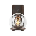 Forte Lighting 1-LIGHT Sconce, 100W, Bronze/clear Globe 2706-01-32. Fixed Price $44.00.