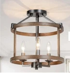 Lnc Farmhouse Flush Mount Ceiling 3-LIGHT Bronze Fixture. Fixed Price $129.00.
