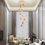 10-LIIGHT Foyer Chandeliers Long Pendant Light Glass Balls Staircase. Fixed Price $160.58.