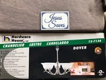 Satin Nickel 5 Light Chandelier Hardware House 12-7134 Dover Amber Glass. Fixed Price $40.00.