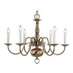 Livex Lighting Williamsburg Chandelier Antique Brass 5006-01. Fixed Price $297.96.