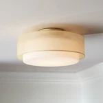 Modern Ceiling Light Semi Flush Mount Fixture Gold 12 1/2" Dual Drum For Bedroom. Fixed Price $199.99.