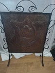 Art Nouveau Copper And Wrough Iron Fire Scree. Fixed Price $268.05.