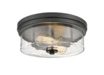 Z-lite 464F13-MB 2-LIGHT Flush Mount Ceiling Light, Matte Black & Seedy Glass. Fixed Price $97.26.