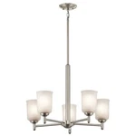 Kichler Shailene Chandelier 5LT, Brushed Nickel, Satin Etched - 43671NI. Fixed Price $199.00.