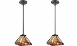 Quoizel TFST1508VB Transitional Stephen Tiffany Mini Pendant, Brown - 2 Pack. Fixed Price $373.81.
