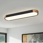 Huoku Lumin 38 In. 1-LIGHT Black+wood Integrated Led Flush Mount Ceiling. Fixed Price $49.99.