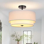 Frideko Home Semi Flush Mount Ceiling Double Drum 3-LIGHT Lig.... Fixed Price $90.59.