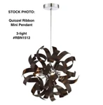 Quiozel Mini Pendant "ribbons" #RBN1512 Western Bronze 3 Bulb 12-15" Dia. Fixed Price $34.99.