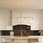 Rennnsan Lirra 49.4 In. 4-LIGHT Brushed Gold Transitional Linear Chandelier. Fixed Price $199.99.