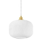Hampton Bay Caroline Aged Brass Mini Pendant Light With Opal Etched Glass Shade. Fixed Price $39.14.