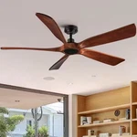 Yuhao Shamshla 60 In. Indoor Farmhouse Black Wood Ceiling Fan W/ Remote Control. Fixed Price $179.99.