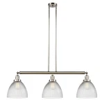Innovations Seneca Falls 3-LT Island, Pn/clear Halophane 213-PN-G222. Fixed Price $682.88.