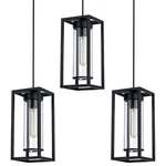 Rainlighting 3 Pack Pendant Ceiling 6" Grey Glass Black Finish Indoor. Fixed Price $49.48.