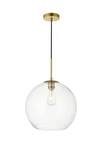 Elegant Lighting Baxter LD2216BR Single 14" Wide Pendant With Clear Glass. Fixed Price $125.99.