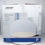 Progress Lighting Arriccio 14 White Plaster Round Shaded Pendant. Fixed Price $14.97.
