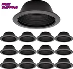 Procuru 12 Pack 6 Inch Recessed Baffle Can Light Trim, Full Metal Step. Fixed Price $86.34.