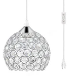 Tislyco Plugin Crystal Chandelier Lighting With Long Cord 13.12FT On/off .... Fixed Price $132.66.