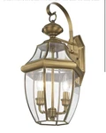 Livex Lighting 2251-01 Monterey Outdoor Antique Brass Finish Solid. Fixed Price $150.00.