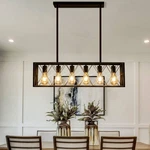 Pretoy Farmhouse Chandelier For Dining Room Light Fixtures Kitchen BLACK-6. Fixed Price $137.62.