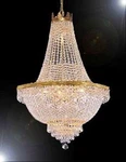 French Empire Chandelier Crystal H36" W30" Gold Dining Room. Fixed Price $797.00.