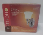 Portfolio Antique Nickel Finish Opal Glass 1 Light Vanity Bar 25886. Fixed Price $15.59.