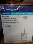 Westinghouse Isadora 1-LIGHT Brushed Nickel Mini Pendant. Fixed Price $25.00.