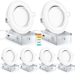 Knlnny 4" Gimbal Led Recessed Lights 6-PACK, Dimmable, 5CCT, Airtight. Fixed Price $131.99.