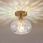 Luafac Vintage Glass Flush Mount Ceiling Light - 7.9 Inch Iridescent Hammered. Fixed Price $96.76.