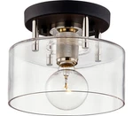 Troy Lighting Bergamot Station Semi Flush, 1-LIGHT, Black (bulb(s) Not Included). Fixed Price $85.85.