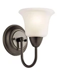 Kichler Nicholson Outdoor Damp Wall Light With Satin Etched Steel Shad. Fixed Price $24.99.