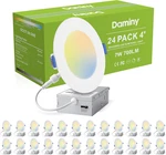 Daminy 24 Pack Inch Led Recessed Lighting With Junction BOX,5CCT,ULTRA-THIN. Fixed Price $159.95.