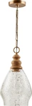 Juniper Clear Seeded Glass Pendant 1-LIGHT, 60W, Wood Accent, 16"H X 9"W. Fixed Price $389.99.