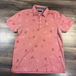 William Murray Golf Homeland Performance Polo Button Up Shirt Light Red. Fixed Price $16.99.