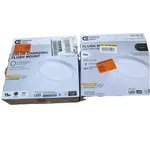 2 Pk Commercial Electric 11 In. Led Flush Mount Ceiling Light White/bronze Trims. Fixed Price $39.99.