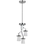 Brushed Nickel 3 Light Led Chandelier Mini Pendant With White Shade. Fixed Price $86.39.