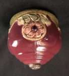 Arts & Crafts Era Pottery Ceiling Light Fixture, 5" Tall 4 1/2" Across Lip. Fixed Price $44.99.