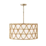 Capital Lighting Tulum Pendant, Brass/white Fabric - 347241MA. Fixed Price $558.40.