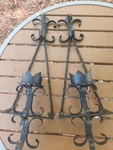 Vintage Gothic 20" Wrought Iron Pillar Candle Wall Sconces Kings Crown. Fixed Price $212.00.
