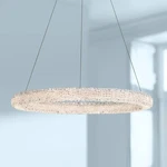 Eurofase Sassi 27" Wide Chrome Crystal Round Ring Led Pendant Light. Fixed Price $1090.00.