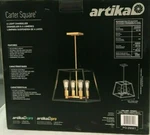 Artika, Industrial Modern Metal Square Pendant Chandelier Frame Black Gold. Fixed Price $75.00.