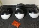Modern 3-LIGHT Black Vanity Frosted Glass Globe Shades, 24 Bathroom. Fixed Price $51.96.