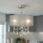 Kenroy-home Arpeggio 91733CH3 Light-teardrop Glass Pendant Chrome Finish-retro. Fixed Price $79.95.