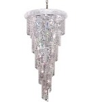Dining Room Foyer Entryway Spiral Crystal Chandelier Chrome Light Fixture 48". Fixed Price $2018.69.