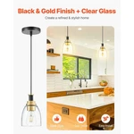 Pendant Light, Lighting With Glass Shade Adjustable Height (set Of 2). Fixed Price $35.99.