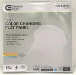 Commercial Electric Panel Light 74212/HD, 15" Flush Mount Dimmable Led, White. Fixed Price $39.99.