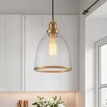 Huoku Sol 8.3 In. 1-LIGHT Mini Brass Pendant With Seeded Glass Shade. Fixed Price $62.99.