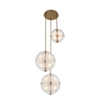 Kalco Lighting Sussex 3 Orb Multi Drop Foyer (14"+18"+18"), Brass - 509757WB. Fixed Price $2775.25.