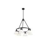 Golden Lighting Orwell 6-LIGHT Chandelier, Matte Black/opal Glass 3306-6BLK-OP. Fixed Price $549.99.