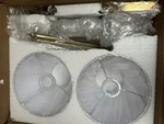 Lamqee 06FTL0233BGD 1-LIGHT Gold Wall Sconce, White Shade (2-PACK) New. Fixed Price $39.99.